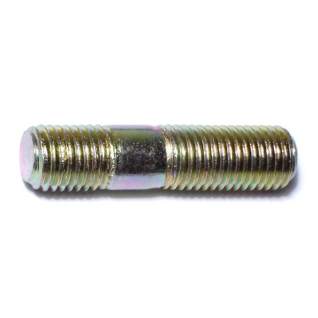 MIDWEST FASTENER Double-End Threaded Stud, 10mmThread to42mmThread, 42 mm, Steel, Zinc Plated, 6 PK 66455